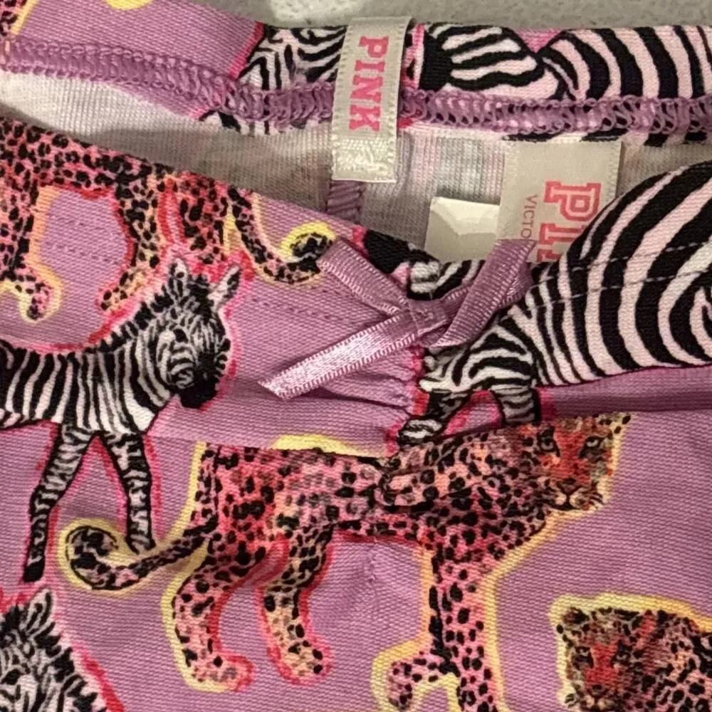 VTG. Victoria’s Secret Pink extra low rise hipster Panty zebra and cheetah LG.